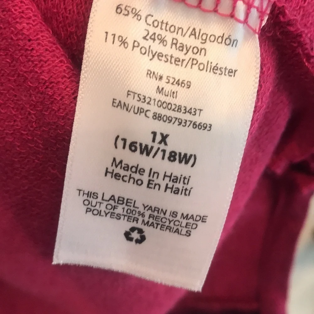 Terra & Sky brand size 1X (16W-18W) pullover long sleeve sweatshirt- NWT - Picture 3 of 6